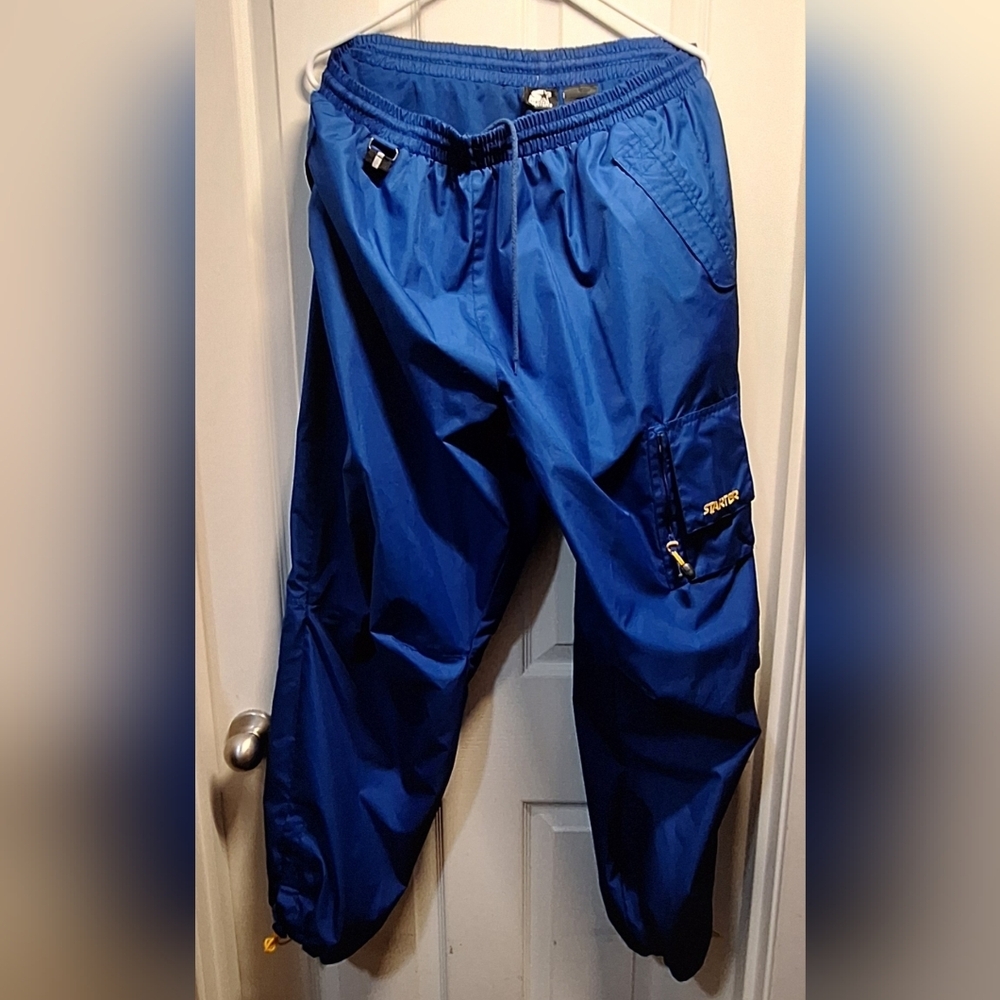 Starter Y2K Men's Blue Cargo Track Pants Large